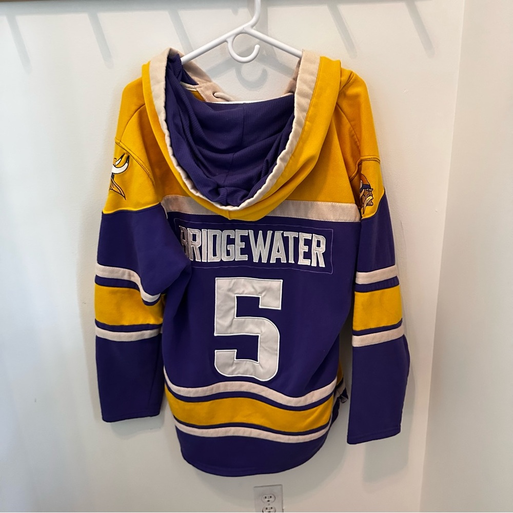 NEL Players Purple and Yellow Vikings Hoodie